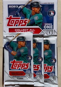 2023 Topps Series 1 MLB Baseball Cards GRAVITY FEED BOX 5 SEALED CARDS PACKS (3)
