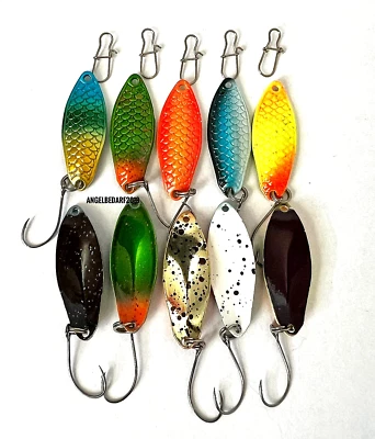 5 x 2,5 g Trout Spoon Set + 5 Snaps Japanblinker Forellenblinker Schlepplöffel - Bild 1 von 4