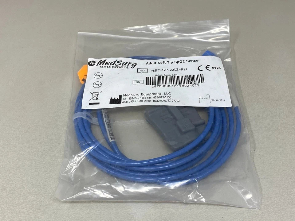 Philips M1191A Silicone 8 Pin Reusable Spo2 Finger Sensor