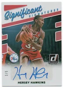 2017-18 Donruss Significant Signatures Green SS-HH Hersey Hawkins Auto 1/5 76ers - Picture 1 of 1