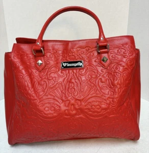 Loungefly Red Handbag Faux Leather Sugar Skull Purse Day of the Dead Bag - Picture 1 of 15