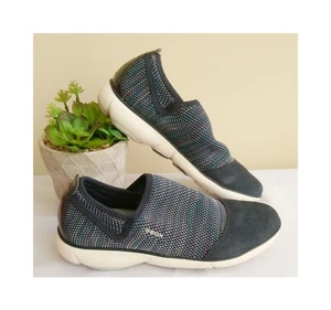 Geox D Nebula B Strick Text + Wildleder Sneaker in Marineblau Damen Größe 5 Neu - Bild 1 von 5