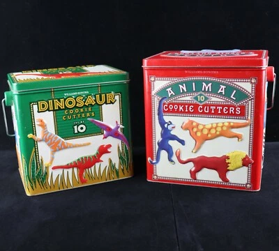 Williams-Sonoma - 5 Dinosaur & 9 Animal Cookie Cutters in 2 Collectible Tins - Image 1 of 4