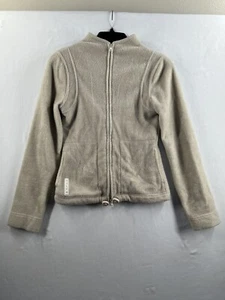 Youth (Women's Small) Polo Ralph Lauren Fleece Jacket Full Zip Beige Slim - Picture 1 of 12