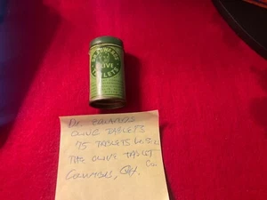 ANTIQUE OLIVE TABLETS MEDICINE TIN DR. EDWARDS FULL - Picture 1 of 8