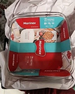 Set 2 Casseruole da Forno Nuove MARINEX 1,9 QT Quadrate Trasparenti Vetro Temperato - Foto 1 di 1