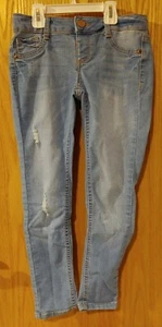 Girls SO Pull On Jeggings sz 8 Light Wash Distressed  -2188 - Picture 1 of 7