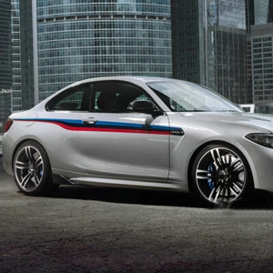 Graphics Tricolor Stripe Sticker Kit for BMW M2 M Performance Waist Line Decal - Picture 1 of 6