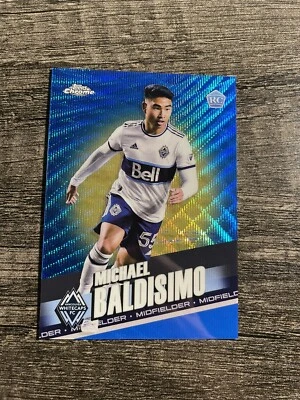2022 Topps Chrome MLS Michael Baldisimo Rookie Blue Wave Refractor /199 #196 - Image 1 of 2