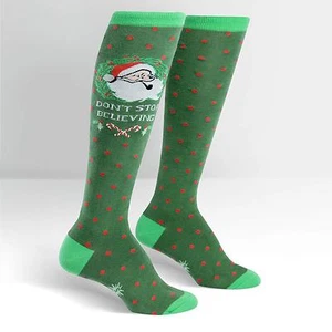 Sock It To Me Women's Knee High Socks - Don't Stop Believing (UK 3-8) - Picture 1 of 2