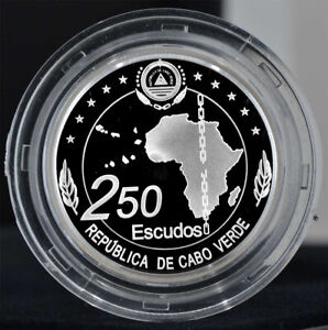CAPE VERDE 250 Escudos 2013 Silver Proof '50th Anniversary of OAU African Unity'