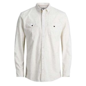 Jack & Jones Herren Hemd Jorscreen Shirt Ls Fold Up Sleeve