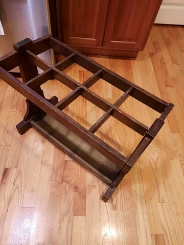 VINTAGE/Antique ORIGINAL WOOD UMBRELLA  STAND. Springfield Gas Light Co. stamp Cover