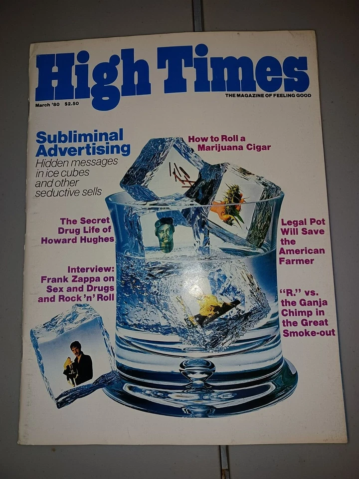 High Times Magazine 55 Mar 1980 Frank Zappa Howard Hughes Subliminal advertising Foto 1 de 1