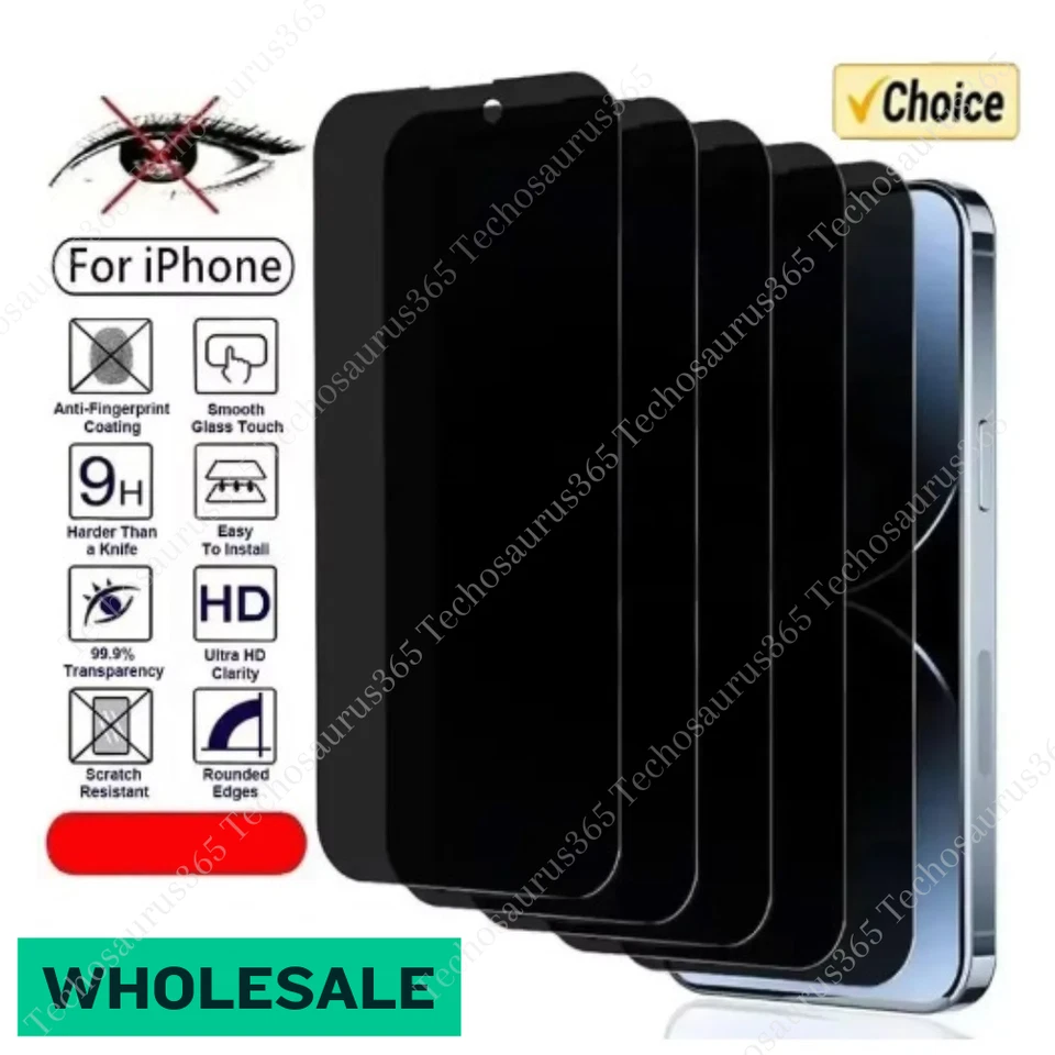 Lote Protector Pantalla Privacidad Cristal Templado Para iPhone 16 15 14 13 12 11 17 XR Foto 1 de 4