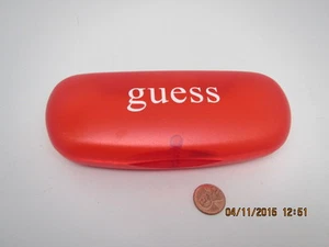 GUESS Eyeglass Case RED HARD CLAM CASE Authentic  - Picture 1 of 2