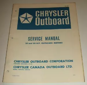 Chrysler 1974 25hp 30hp Service Manual 25 30 hp Outboard Repair Shop - Foto 1 di 4