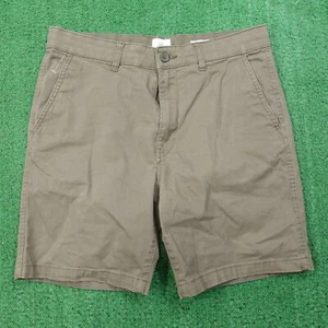 H&M LOGG SLIM FIT STRETCH GREEN CHINO SHORTS MENS SIZE ME MEDIUM - Picture 1 of 7