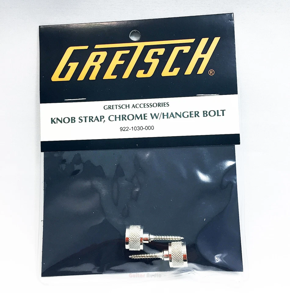 Correa de guitarra Gretsch genuina perillas de botón y pernos de suspensión, CROMO, juego de 2 Foto 1 de 1
