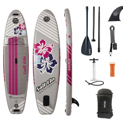 ISUP 10 feet -Inflatable Paddle Board- Sail Fin Aloha 1-Year Limited Warranty - Image 1 of 4