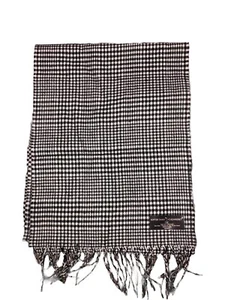 D&Y Softer Than Cashmere Scarf Black White Houndstooth 64x12 inch NEW - Picture 1 of 3