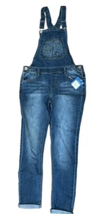 Arizona Jean Co Girls 16 Regular Denim Overalls Straight Leg Jeans Distressed - Picture 1 of 4