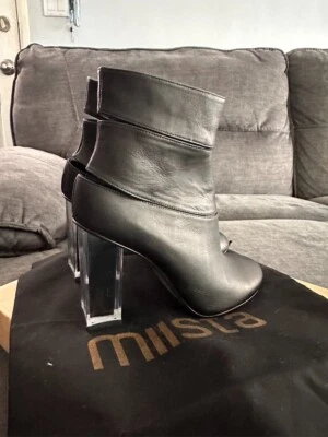 Botines Miista Cuero Negro Glinda ACRÍLICO CUADRADO Tacón, S 7.5 SUPER LINDOS Foto 1 de 4