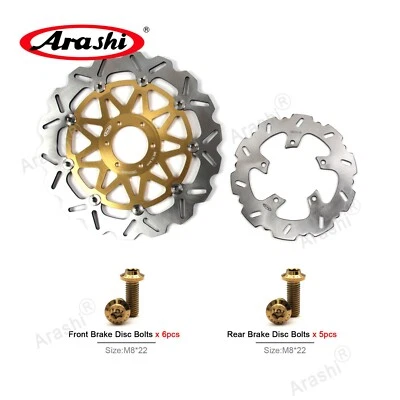 Rotor y pernos de disco de freno trasero delantero dorado para BMW G650X Moto 2007 2008 2009 Foto 1 de 4