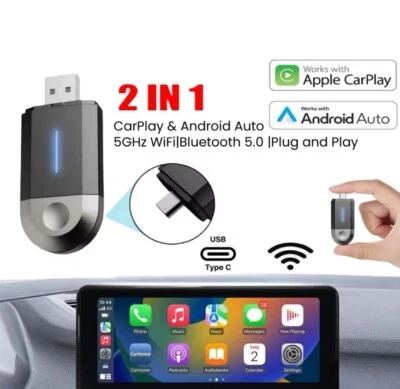Adattatore Carplay Wireless Dongle Android Auto per Auto Universale USB Type-C - Immagine 1 di 4