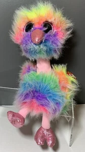 TY Beanie Boos 6" Asha Rainbow Ostrich Plush Stuffed Animal - Picture 1 of 10