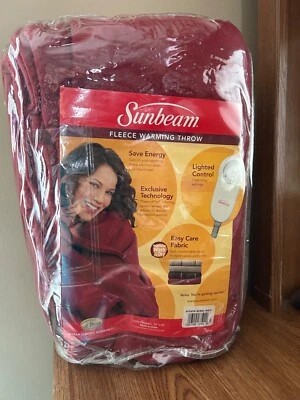 NUEVO Sunbeam Fleece Calentamiento Tiro 50"x60" Poliéster Rojo Foto 1 de 4