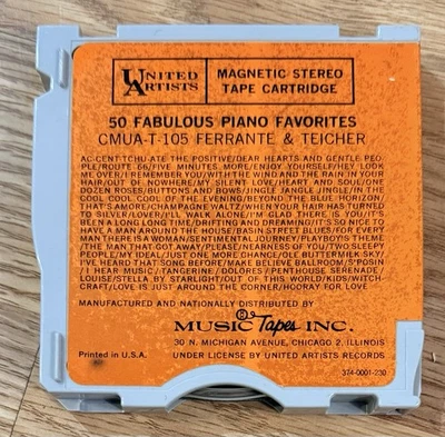 3M Revere Wollensak Tape Cartridge-Ferrante Teicher-50 Piano Favorites-Stereo-M2 - Image 1 of 3