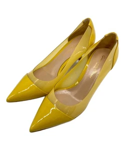 Gianvito Rossi Pumps Women's Size 34.5 Yellow Patent Leather - Picture 1 of 8