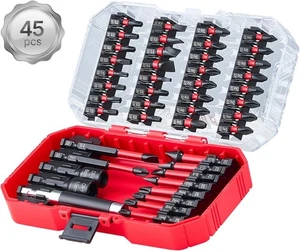 Set di punte magnetiche per cacciavite 45 pezzi, finitura nera, con custodia - Foto 1 di 12