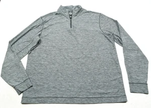 Pullover de golf FootJoy para hombre grande gris manga larga 1/4 cremallera elástica regular - Imagen 1 de 13