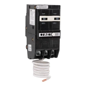 USED Eaton BRN250GF Circuit Breaker 50 Amp 2 Pole 120/240 Volt GFCI Ground Fault - Picture 1 of 1