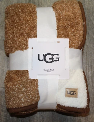 NWT UGG HOME REVERSIBLE PLUSH CHESTNUT SHERPA THROW 50 X 70 - Image 1 of 4