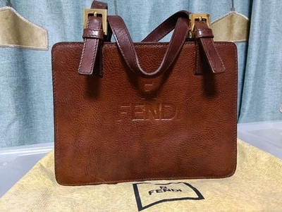 FENDI Brown Leather Handbag Vintage Stylish - Image 1 of 4