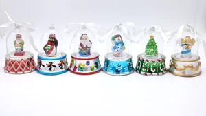 Mr. Christmas Set of 6 Wind Up Musical Moving Glass Bell Ornaments - Picture 1 of 11