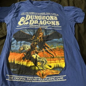 Retro Dungeons and Dragons Blue Handbook T-Shirt: D & D Kids 12-14 - Picture 1 of 6