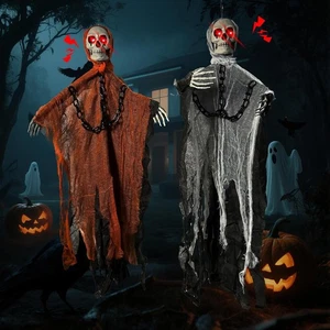 Halloween Deko Outdoor Horro leuchtende Rote Augen und Klang, Halloween Deko - Bild 1 von 7