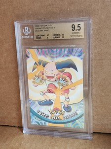 Pokemon (BGS Gem Mint 9.5) 2000 TV Animation Series 3 #122 Mr. Mime