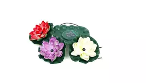 Solar Power Floating Lotus Flower Garden Accent Light Pool Pond LED Night Light - Bild 1 von 8