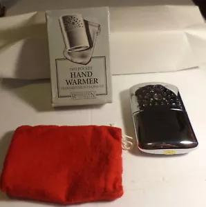 NEW CROME POCKET HAND WARMER W/BOX GREAT FOR HUNTING OR OTHER - Picture 1 of 5