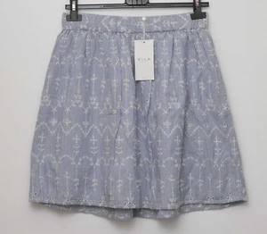 Vila size 10 multicoloured blue mix 18.5" long elastic waist skirt tagged new - Picture 1 of 1