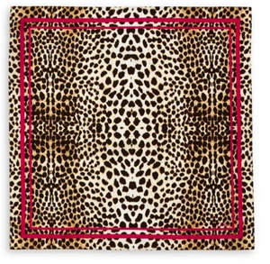 Echo women's Leopard print Silk Neckerchief Bandana Scarf - 22" x 22" - Picture 1 of 6