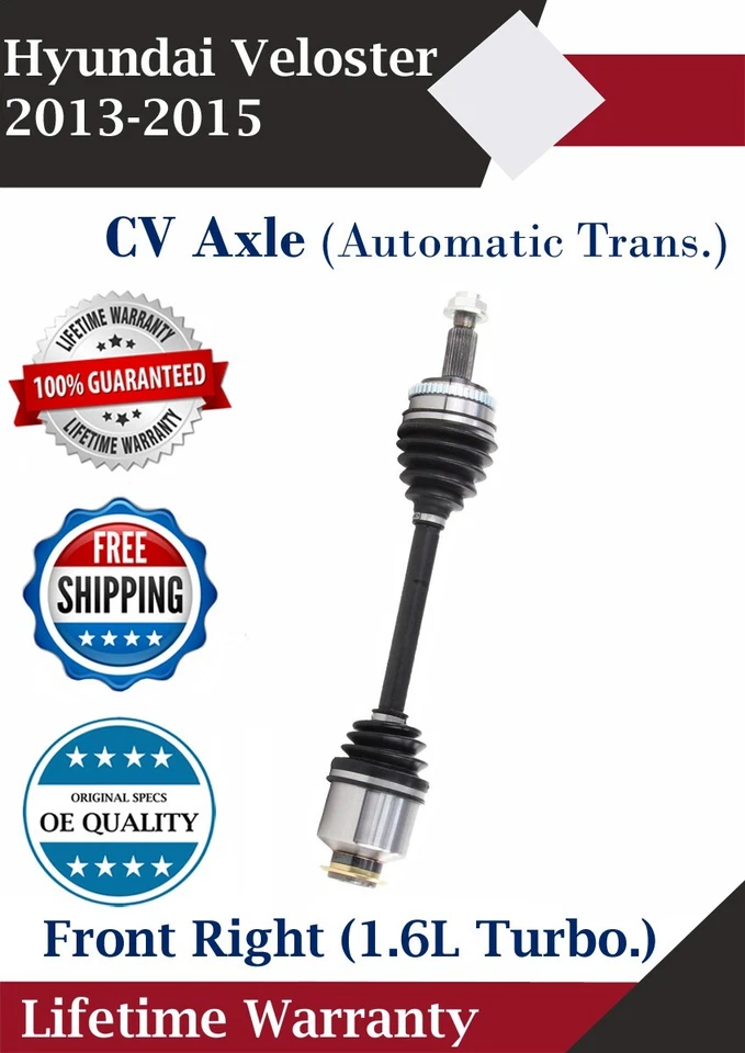 Eje delantero derecho CV para Hyundai Veloster 2013-2015 transmisión automática Wa. de por vida Foto 1 de 4