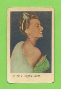 1958 Dutch Gum Card X Nr #2 Sophia Loren