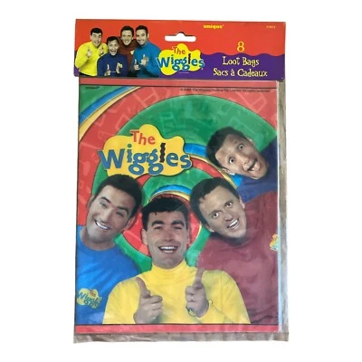 Bolsas de botín vintage de suministros de fiesta de cumpleaños The Wiggles nuevas selladas de fábrica 2003 Foto 1 de 2