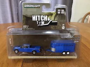 NEW GREENLIGHT HITCH & TOW 2016 FORD F150 & LIVESTOCK TRAILER 1:64 SERIES 14 - Picture 1 of 8